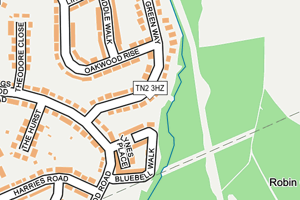 TN2 3HZ map - OS OpenMap – Local (Ordnance Survey)