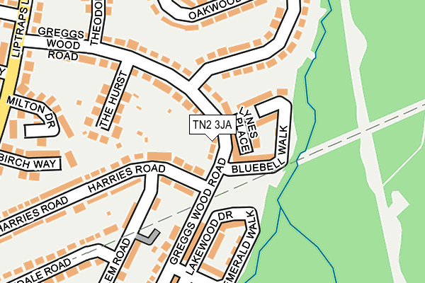 TN2 3JA map - OS OpenMap – Local (Ordnance Survey)