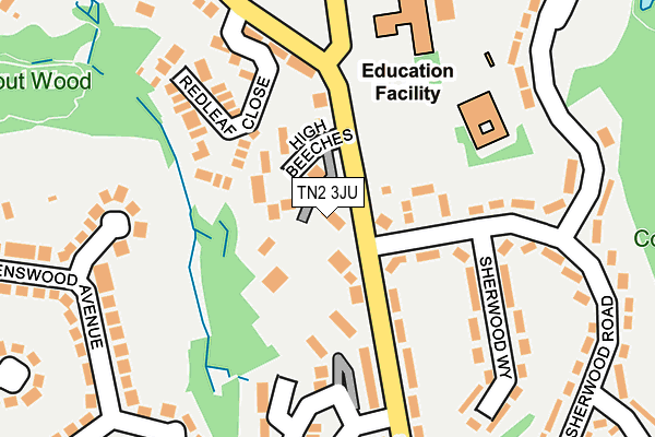 TN2 3JU map - OS OpenMap – Local (Ordnance Survey)