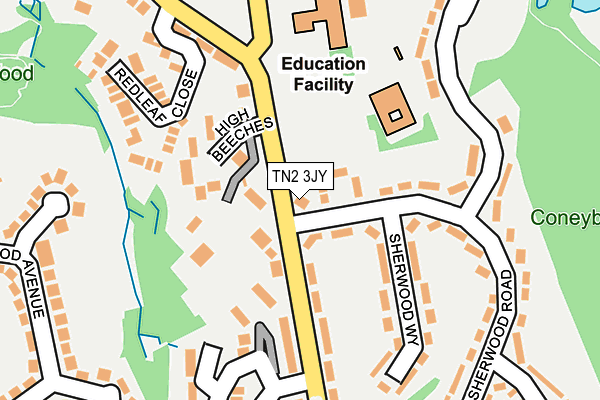 TN2 3JY map - OS OpenMap – Local (Ordnance Survey)