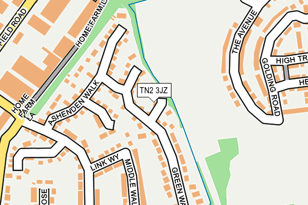 TN2 3JZ map - OS OpenMap – Local (Ordnance Survey)