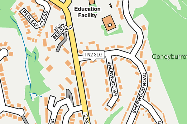 TN2 3LG map - OS OpenMap – Local (Ordnance Survey)