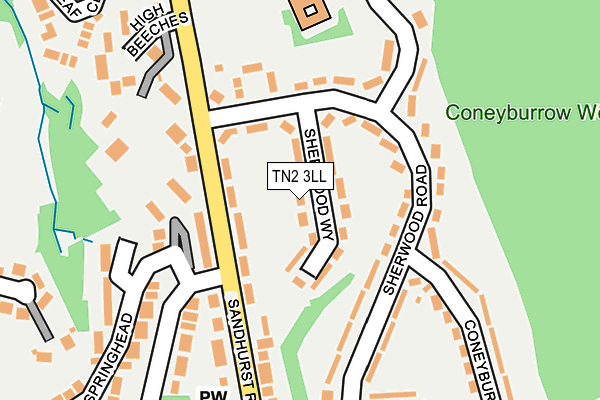 TN2 3LL map - OS OpenMap – Local (Ordnance Survey)