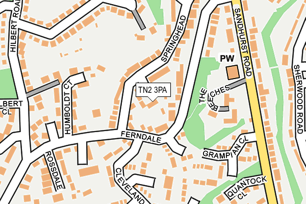 TN2 3PA map - OS OpenMap – Local (Ordnance Survey)