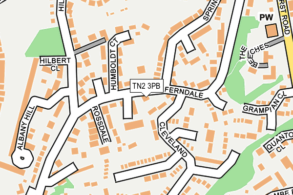 TN2 3PB map - OS OpenMap – Local (Ordnance Survey)