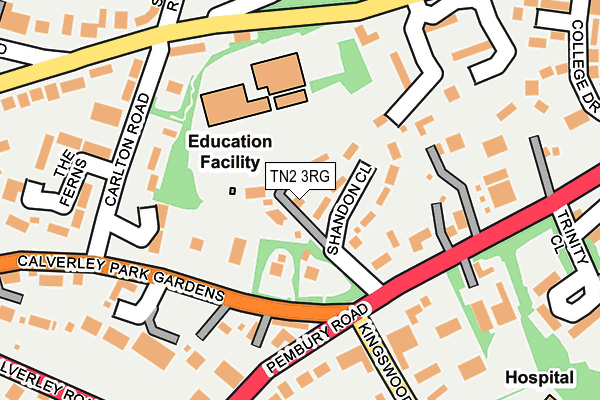 TN2 3RG map - OS OpenMap – Local (Ordnance Survey)