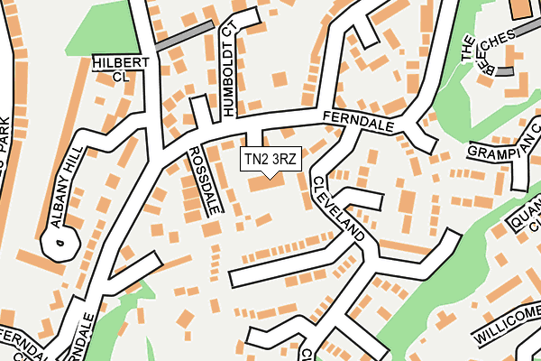TN2 3RZ map - OS OpenMap – Local (Ordnance Survey)