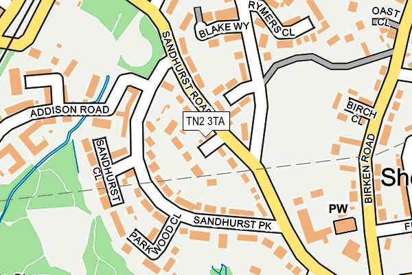 TN2 3TA map - OS OpenMap – Local (Ordnance Survey)