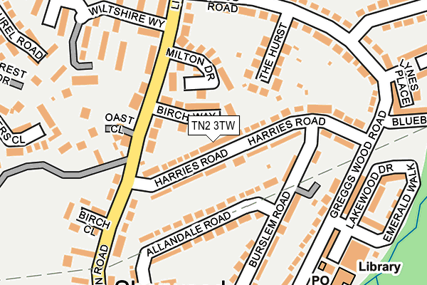 TN2 3TW map - OS OpenMap – Local (Ordnance Survey)