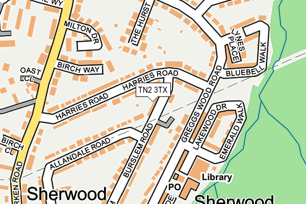 TN2 3TX map - OS OpenMap – Local (Ordnance Survey)