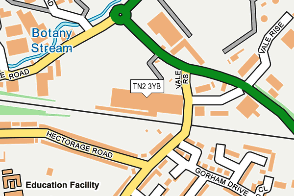TN2 3YB map - OS OpenMap – Local (Ordnance Survey)