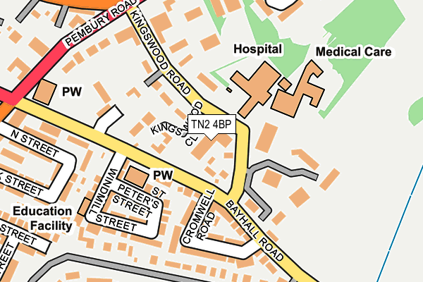TN2 4BP map - OS OpenMap – Local (Ordnance Survey)