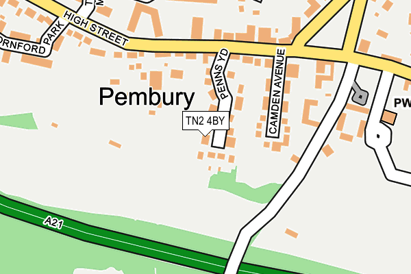 TN2 4BY map - OS OpenMap – Local (Ordnance Survey)