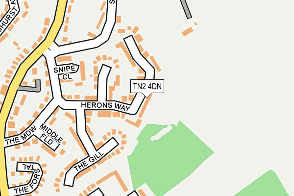TN2 4DN map - OS OpenMap – Local (Ordnance Survey)