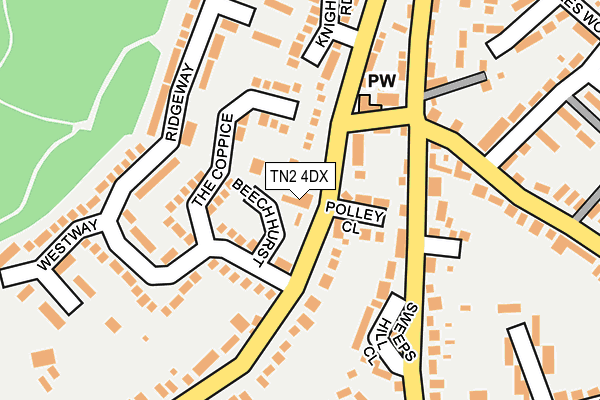 TN2 4DX map - OS OpenMap – Local (Ordnance Survey)