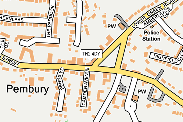 TN2 4DY map - OS OpenMap – Local (Ordnance Survey)
