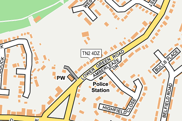 TN2 4DZ map - OS OpenMap – Local (Ordnance Survey)