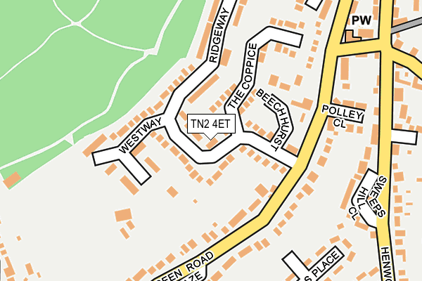 TN2 4ET map - OS OpenMap – Local (Ordnance Survey)