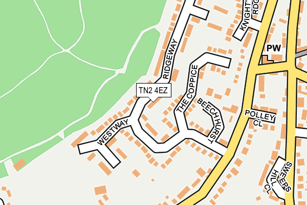 TN2 4EZ map - OS OpenMap – Local (Ordnance Survey)