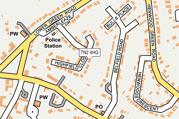 TN2 4HG map - OS OpenMap – Local (Ordnance Survey)