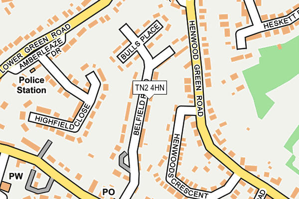 TN2 4HN map - OS OpenMap – Local (Ordnance Survey)