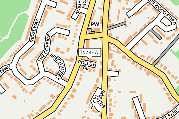 TN2 4HW map - OS OpenMap – Local (Ordnance Survey)