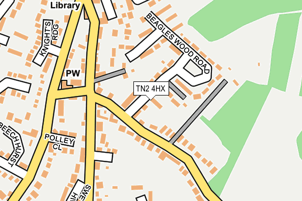TN2 4HX map - OS OpenMap – Local (Ordnance Survey)