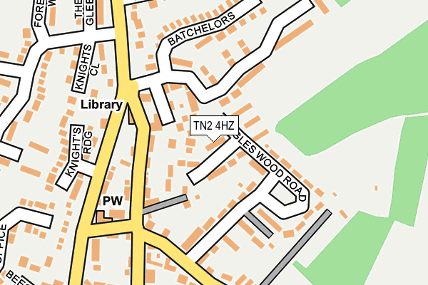 TN2 4HZ map - OS OpenMap – Local (Ordnance Survey)