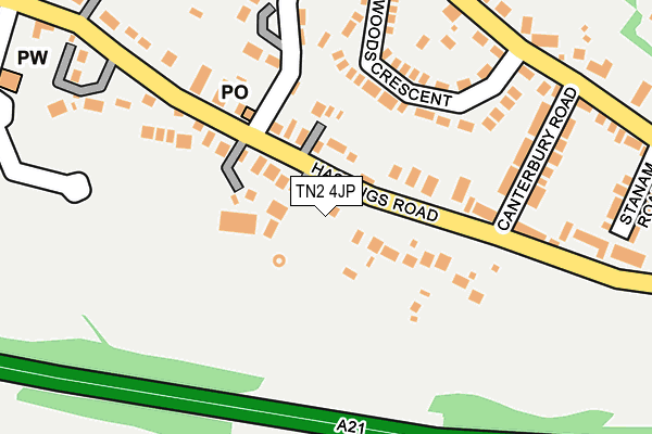 TN2 4JP map - OS OpenMap – Local (Ordnance Survey)