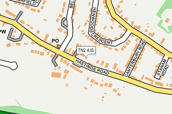 TN2 4JS map - OS OpenMap – Local (Ordnance Survey)