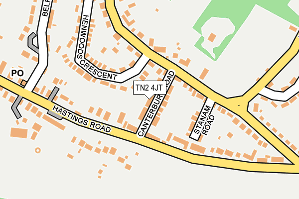TN2 4JT map - OS OpenMap – Local (Ordnance Survey)