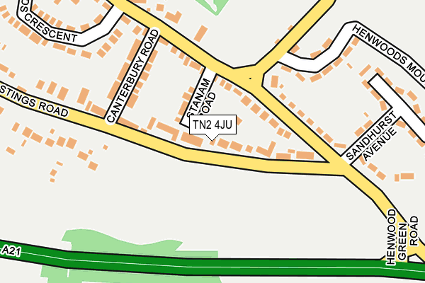 TN2 4JU map - OS OpenMap – Local (Ordnance Survey)