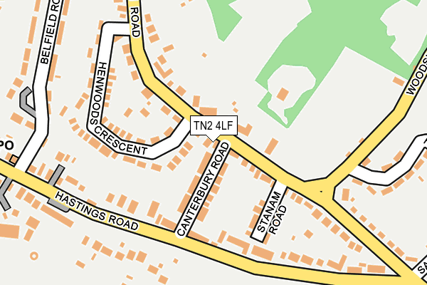 TN2 4LF map - OS OpenMap – Local (Ordnance Survey)