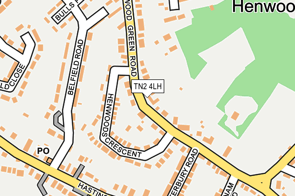 TN2 4LH map - OS OpenMap – Local (Ordnance Survey)