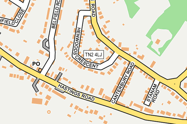 TN2 4LJ map - OS OpenMap – Local (Ordnance Survey)