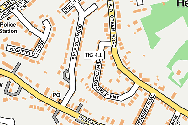 TN2 4LL map - OS OpenMap – Local (Ordnance Survey)