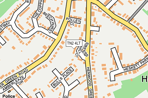 TN2 4LT map - OS OpenMap – Local (Ordnance Survey)