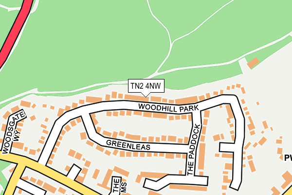 TN2 4NW map - OS OpenMap – Local (Ordnance Survey)