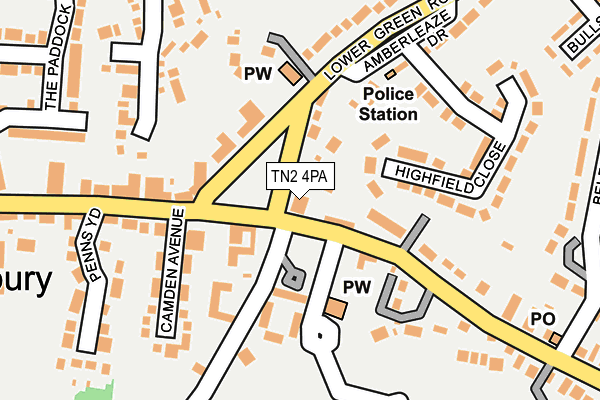TN2 4PA map - OS OpenMap – Local (Ordnance Survey)