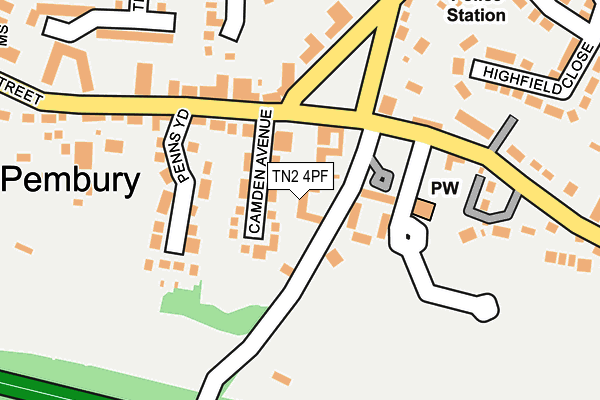 TN2 4PF map - OS OpenMap – Local (Ordnance Survey)