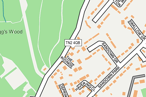 TN2 4QB map - OS OpenMap – Local (Ordnance Survey)