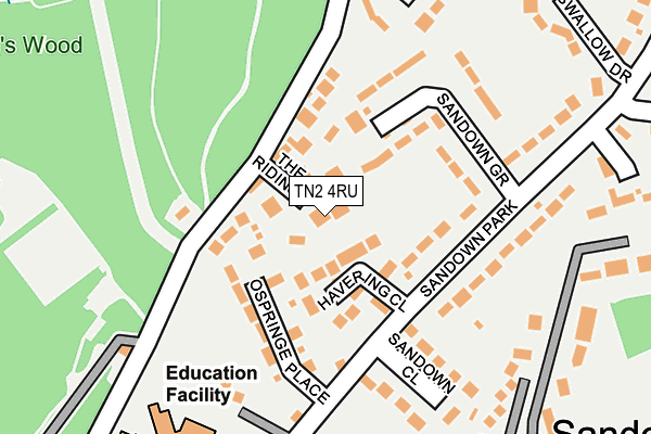 TN2 4RU map - OS OpenMap – Local (Ordnance Survey)