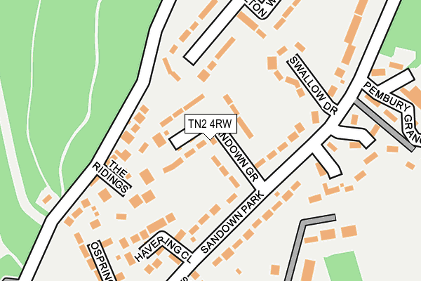 TN2 4RW map - OS OpenMap – Local (Ordnance Survey)