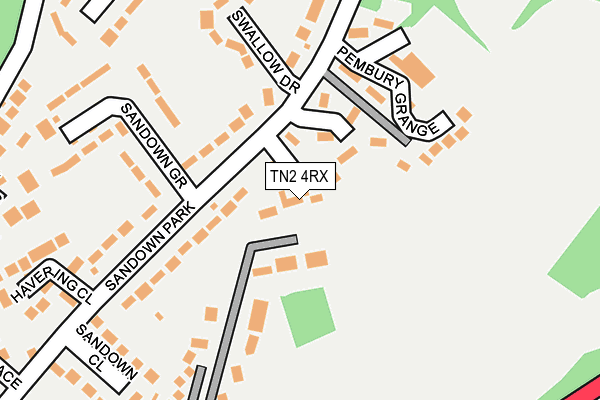 TN2 4RX map - OS OpenMap – Local (Ordnance Survey)