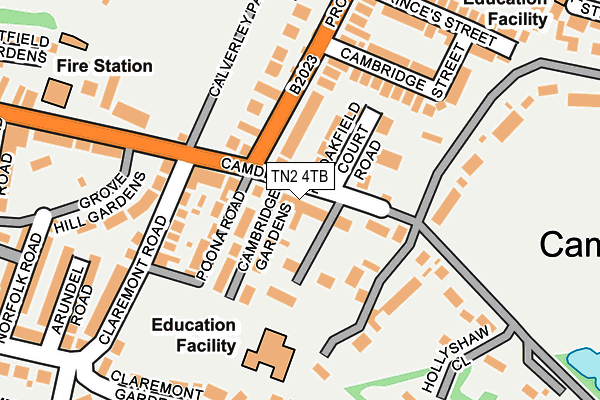 TN2 4TB map - OS OpenMap – Local (Ordnance Survey)