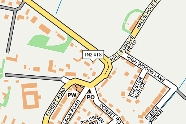 TN2 4TS map - OS OpenMap – Local (Ordnance Survey)