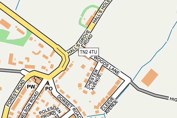TN2 4TU map - OS OpenMap – Local (Ordnance Survey)