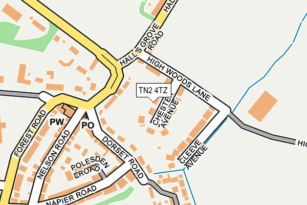 TN2 4TZ map - OS OpenMap – Local (Ordnance Survey)