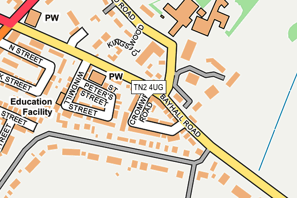 TN2 4UG map - OS OpenMap – Local (Ordnance Survey)