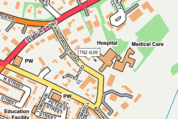 TN2 4UW map - OS OpenMap – Local (Ordnance Survey)